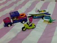 Set Viatura+Moto+Lancha - 205 Peças