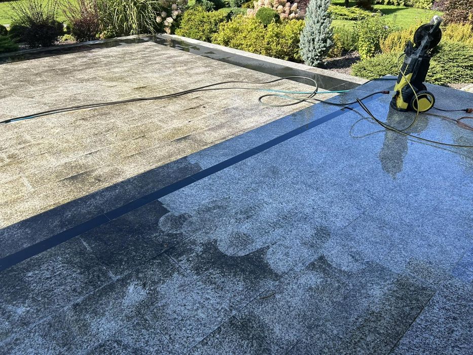 Mycie kostki, elewacji, paneli foto, grabienie liści, koszenie trawnik