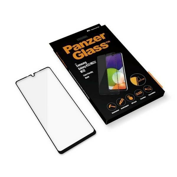 Szkło Hartowane PanzerGlass™  do Samsung A22 - Ochrona, Czarna