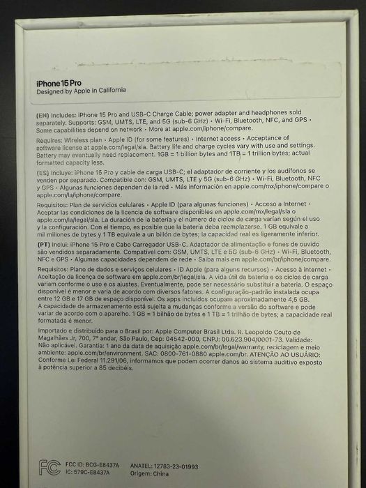 iPhone 15 pro 256gb titânio