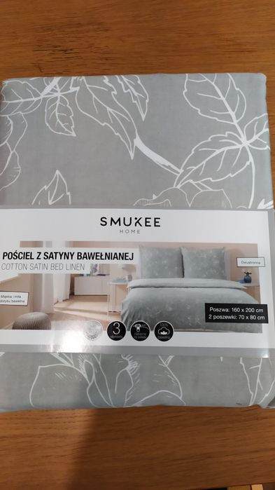 Pościel 160x200 satyna bawełniana dwustronna - Smukee