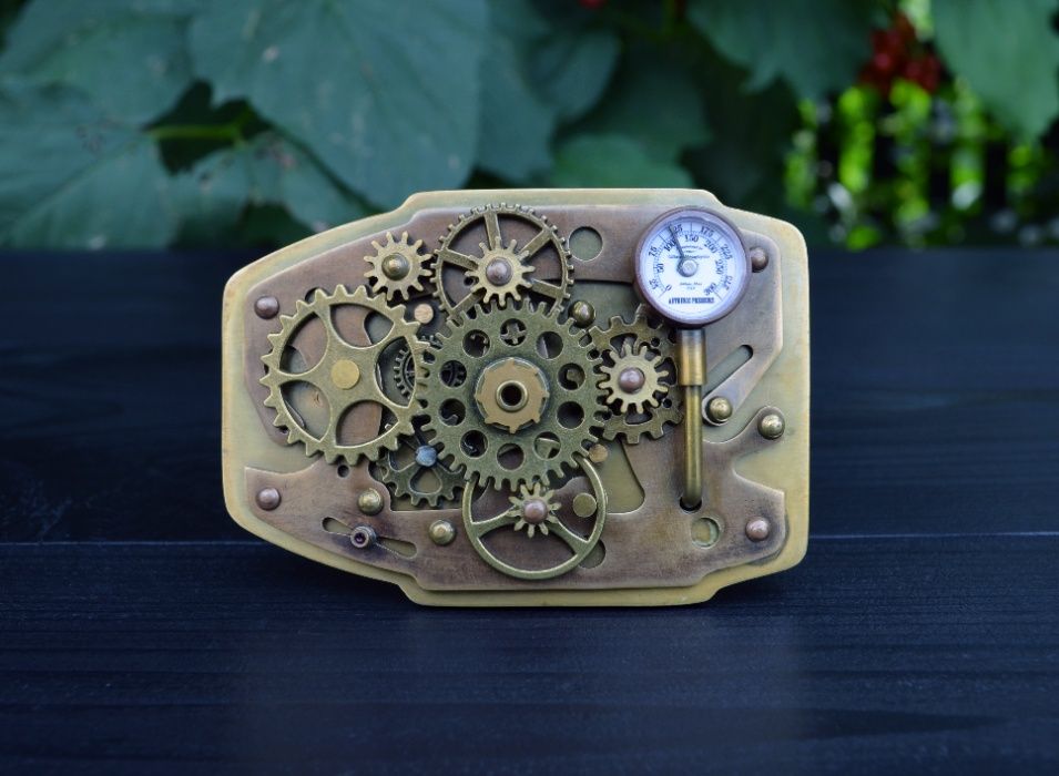 Пряжка для ремня ручной работы, Стимпанк, Steampunk, ременная пряжка