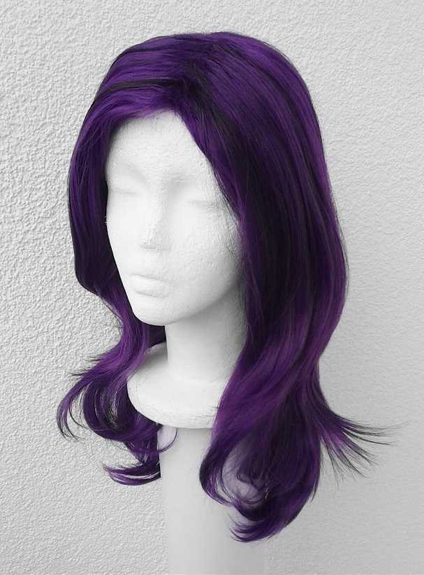 Fioletowa peruka cieniowana z przedziałkiem wig cosplay