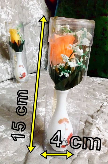 NOWE mini KWIATKI RÓŻE w wazonikach