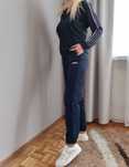 ZESTAW czarny ADIDAS bluza damska kaptur rozpinania+ spodnie S M
