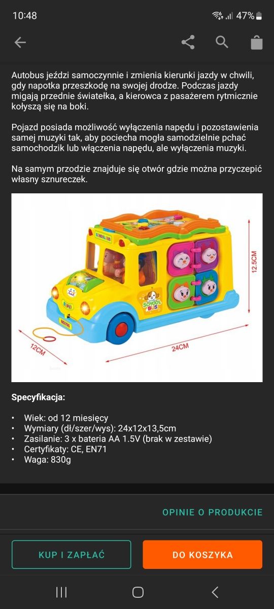Interaktywny samochód school bus