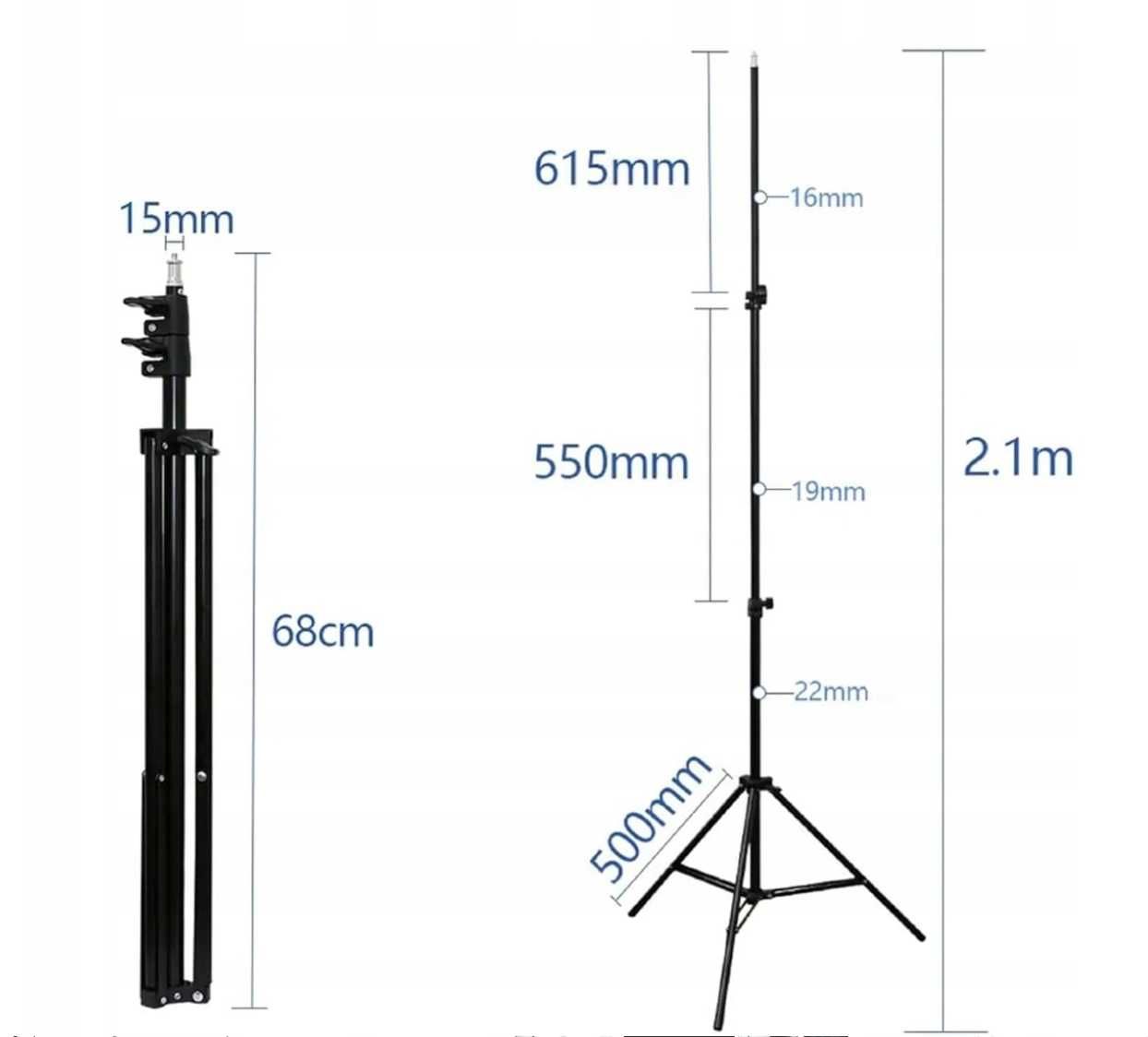 STATYW FOTOGRAFICZNY 210cm oświetleniowy na telefon lampę aparat