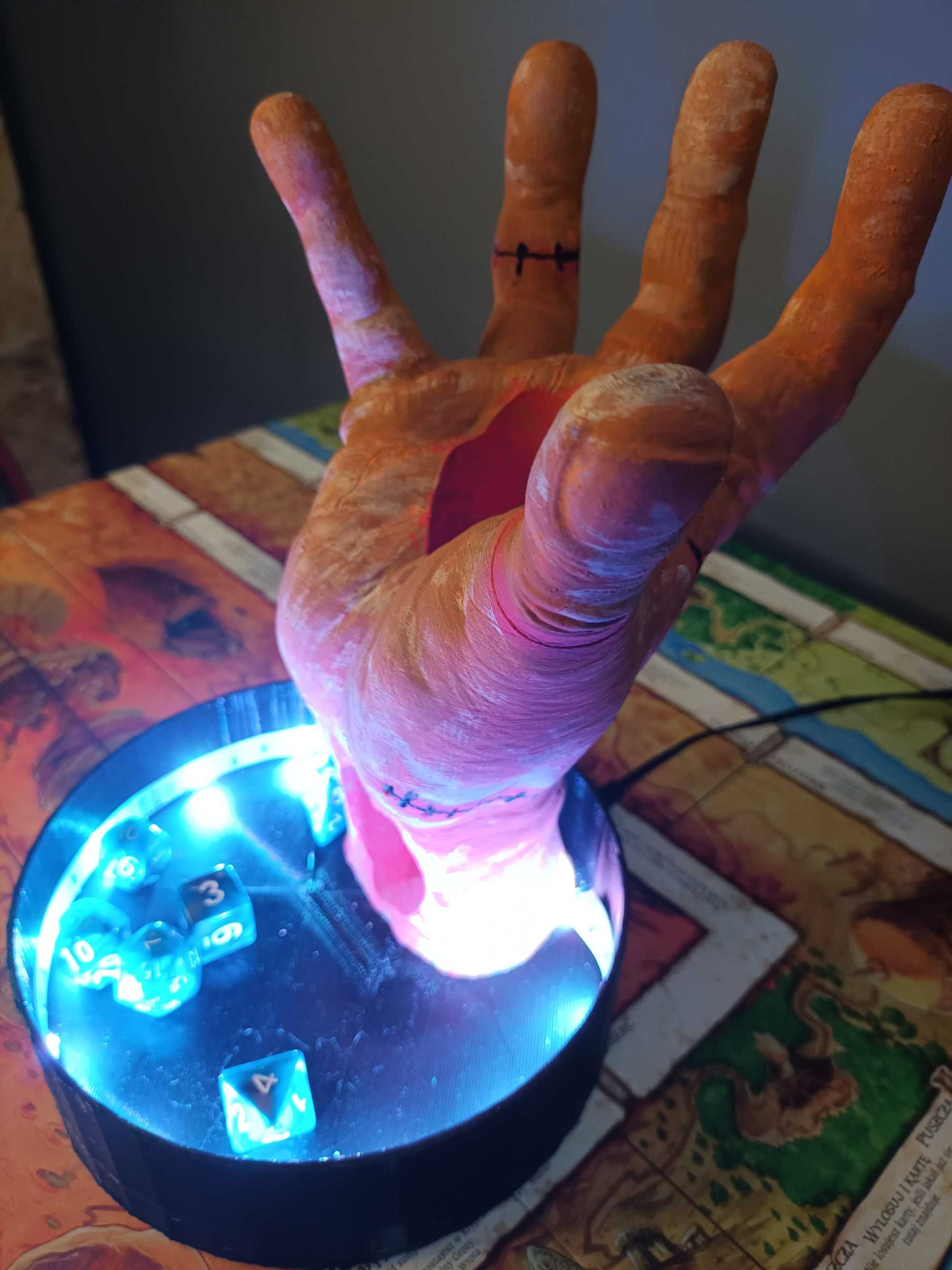 Dice tower Rączka Zombie LED 3D RGB Bezprzewodowa