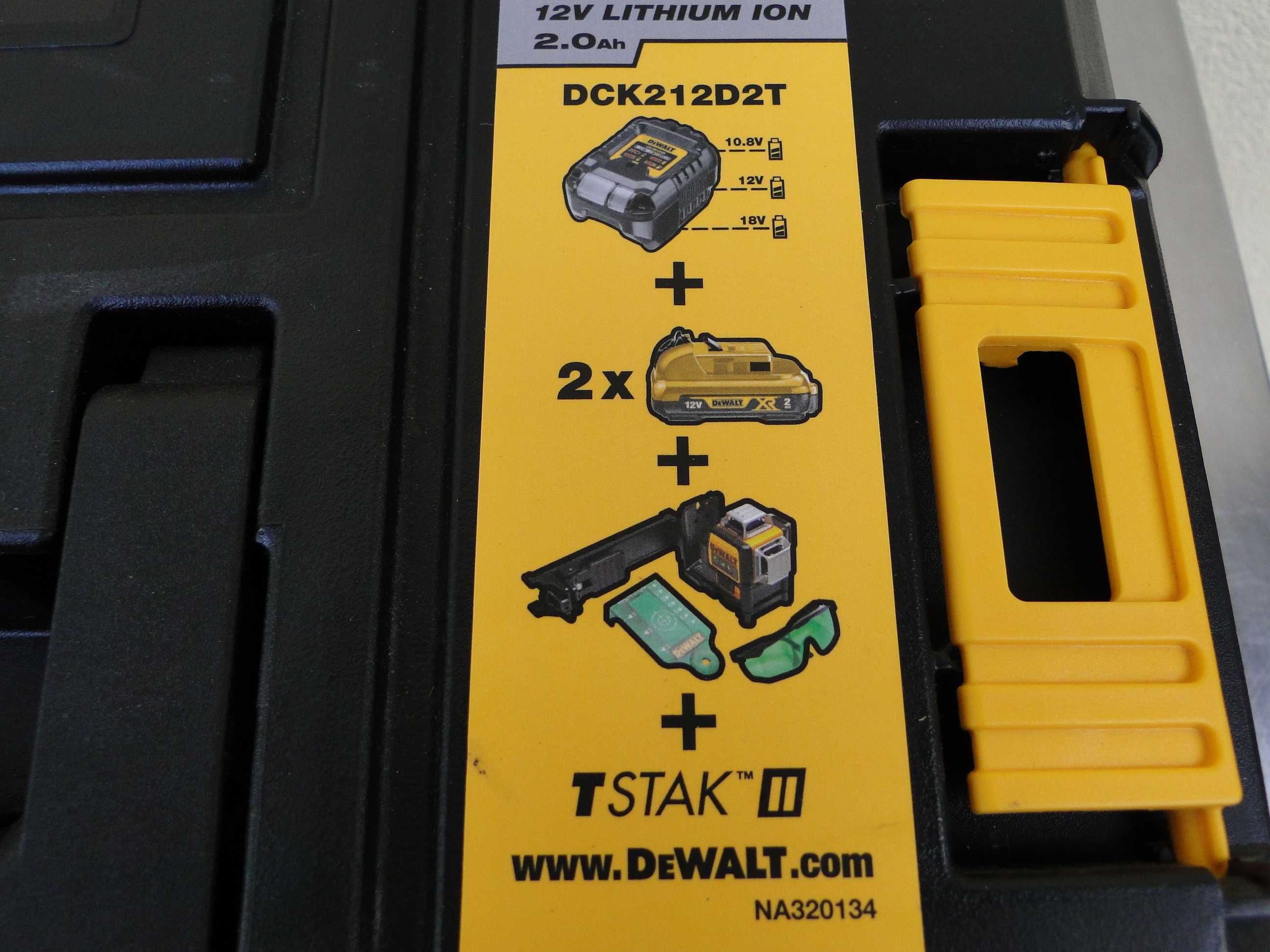 DEWALT DCK212D2T, Zestaw DCD701+DCE089, 12V 2x2Ah, Nowy