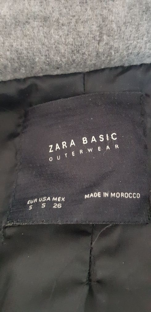 Krótki szary płaszcz Zara r. S