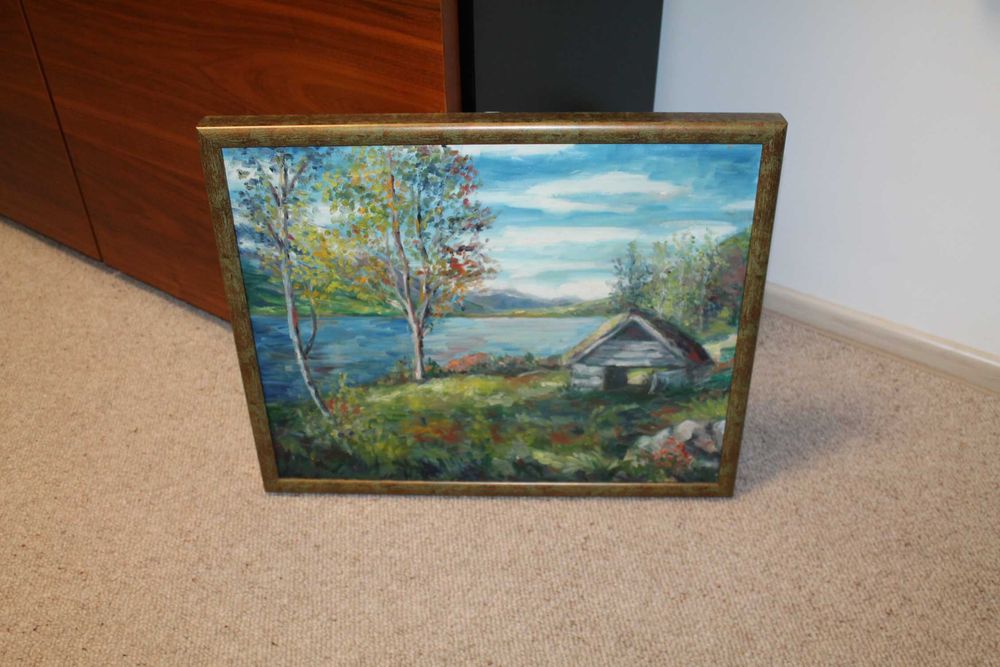 Obraz na płótnie , ręcznie malowany  53x42,5cm  w ramie