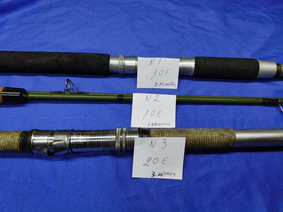 Vendo estas canas de pesca os preços estão marcados nas canas