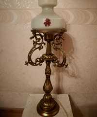 Старинная настольная лампа, светильник Италия, металл цвет бронза