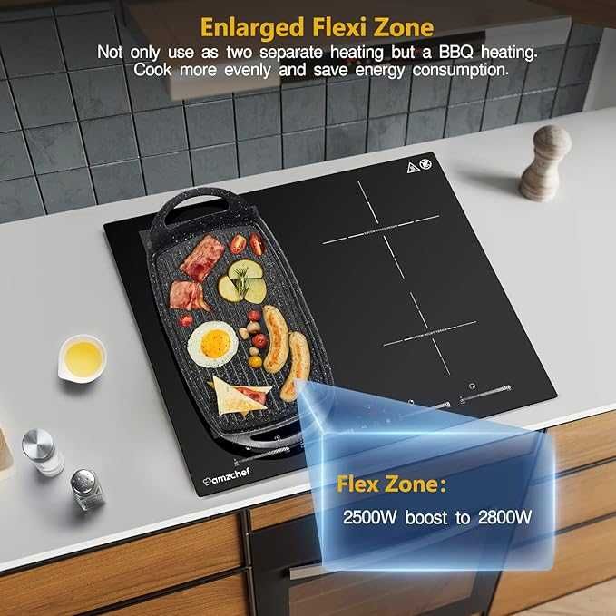 AMZCHEF Płyta indukcyjna 7400 W płyta kuchenna YL-IF7018S-5B5B3B1B