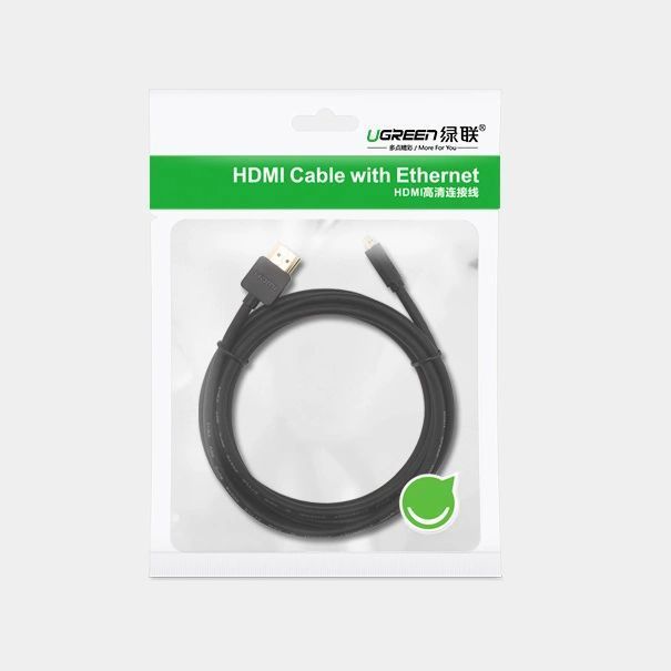 Kabel Ugreen HD127 micro HDMI - HDMI 2.0 4K 60Hz 2 m - czarny