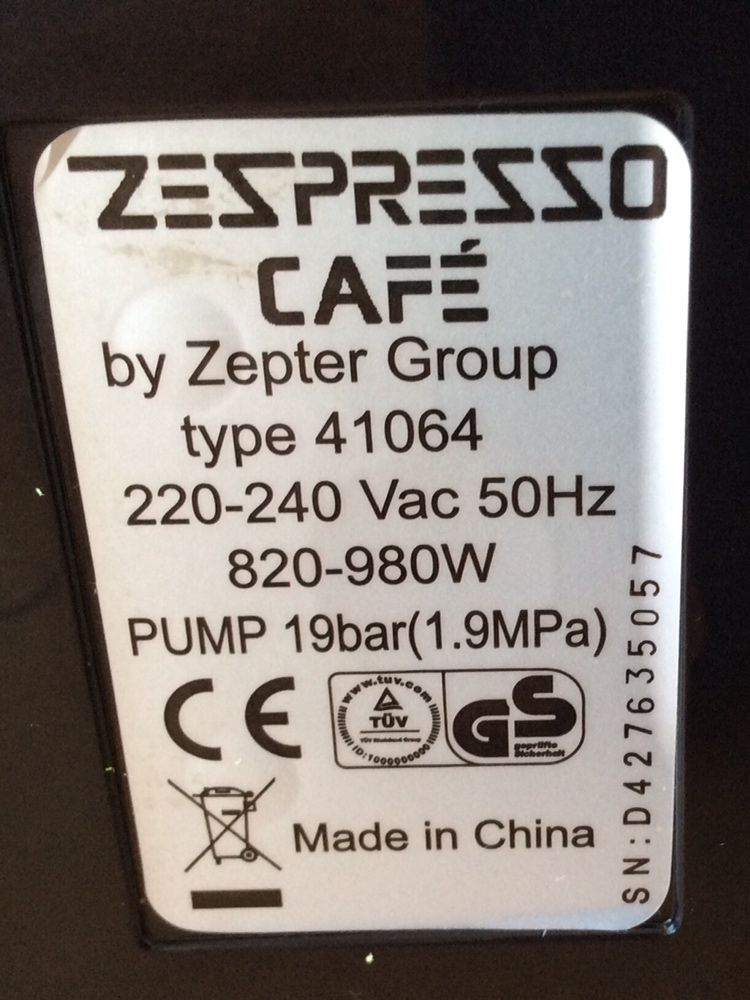 Капсульная кофеварка от Zepter Zespresso Cafe