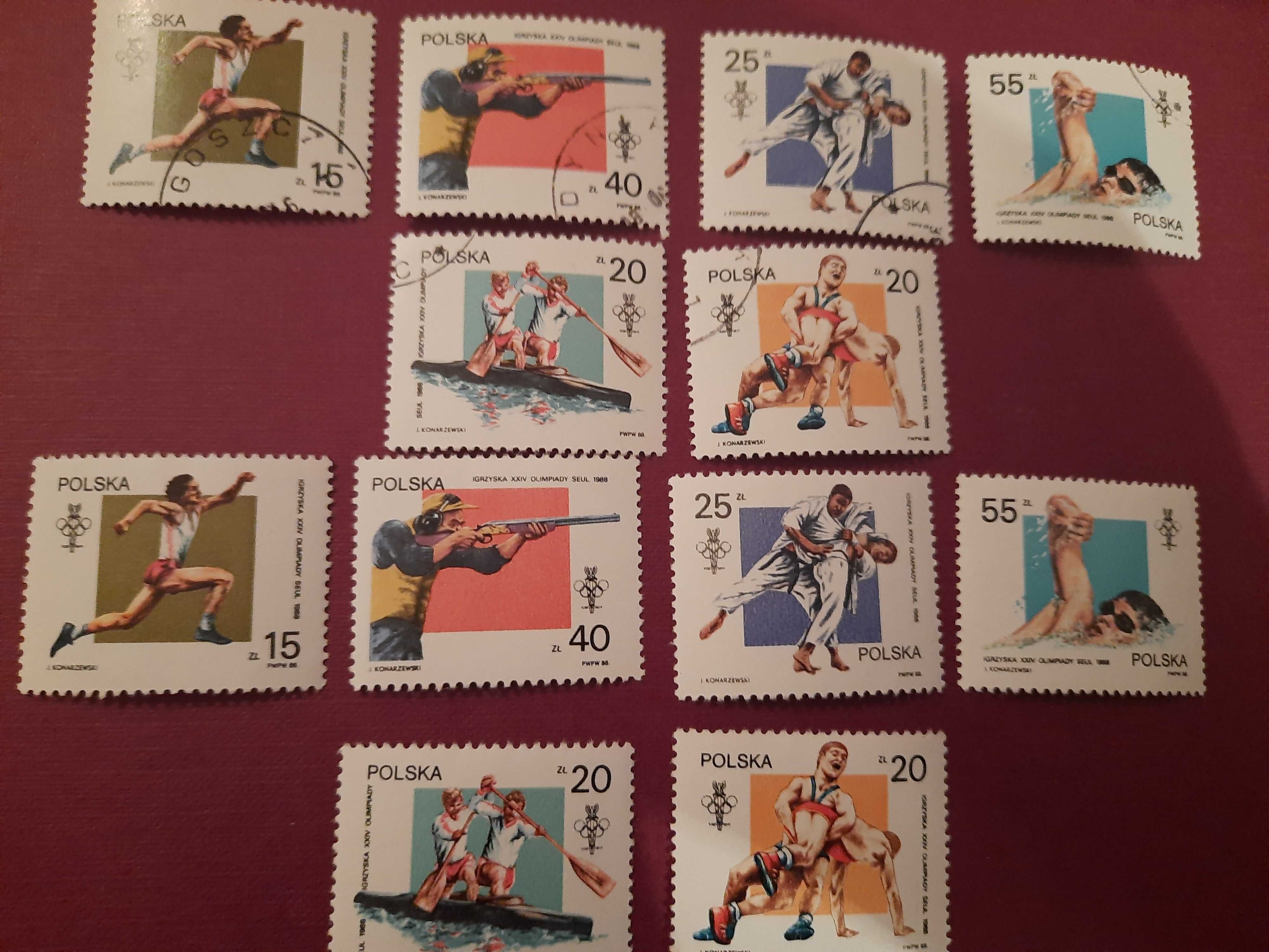 znaczki polskie czyste  i kasowane 1988 r.
