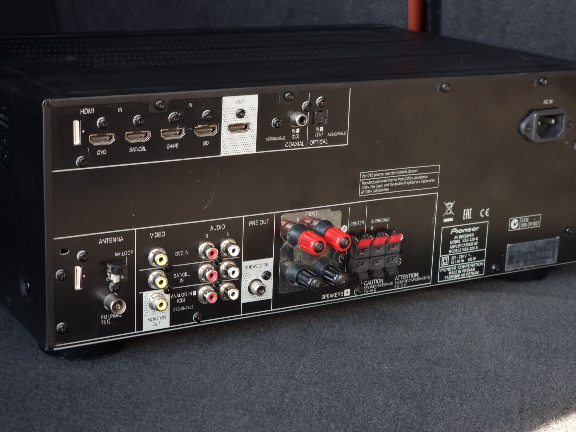Amplituner Pioneer VSX-329-K STAN BDB