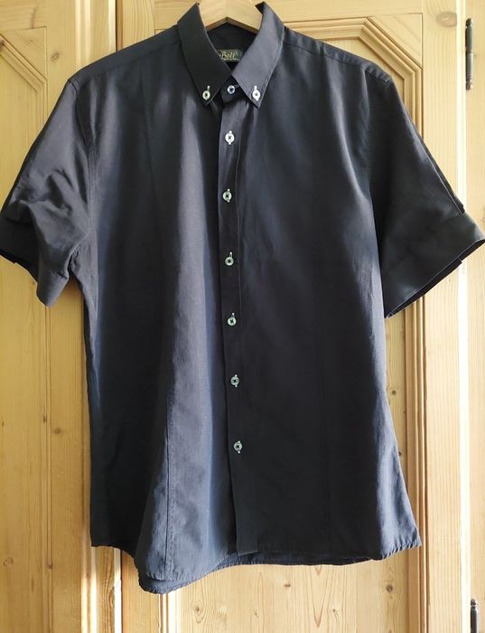 Koszula męska z krótkim rękawem czarna r.L
