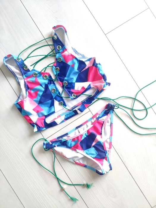 Bikini sznurowane kolor print mega sexy