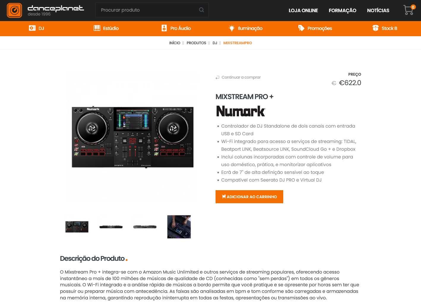 Numark Mixstream Pro+, Workstation Flightcase Magma + SoundSwitch DMX