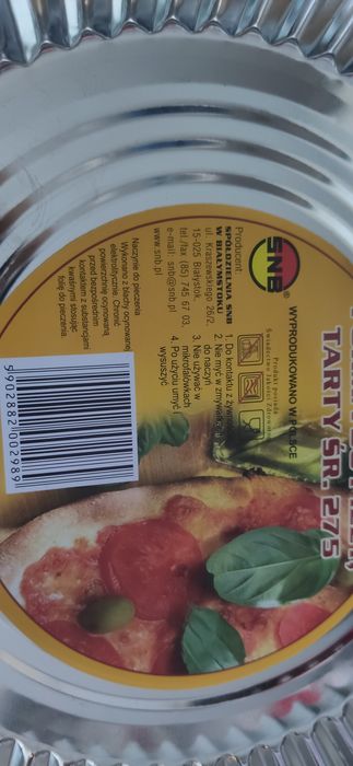 Forma do pizzy tarty blacha okrągła 27,5cm zestaw 2 sztuki