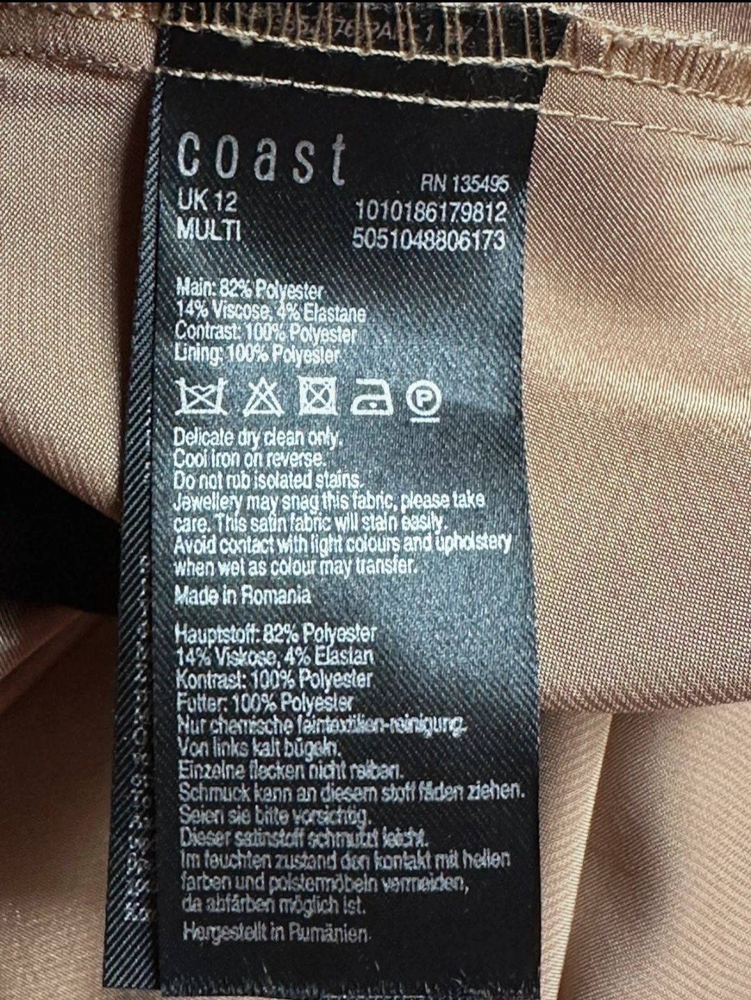 Czarno złota elegancka sukienka midi Coast M L 40 wesele