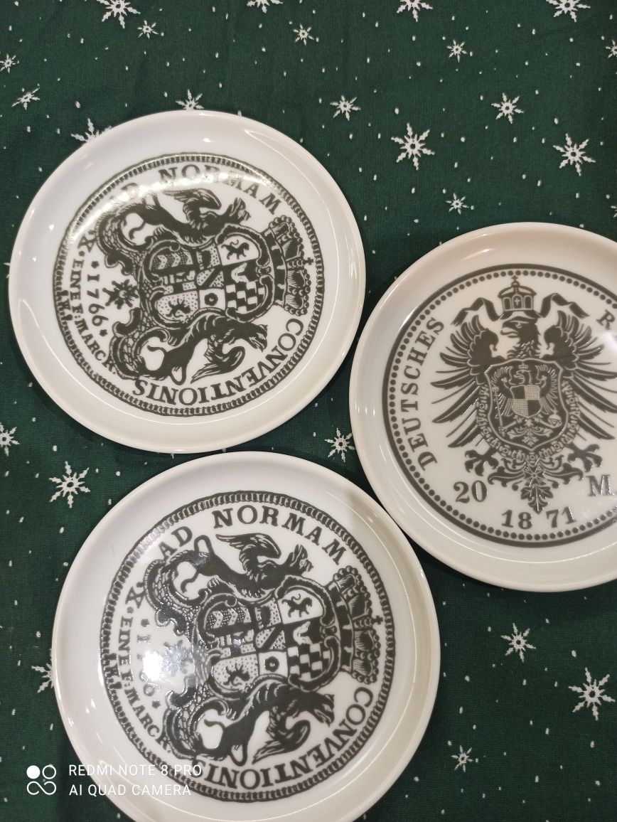 Porcelana monety Fürstenberg  3szt