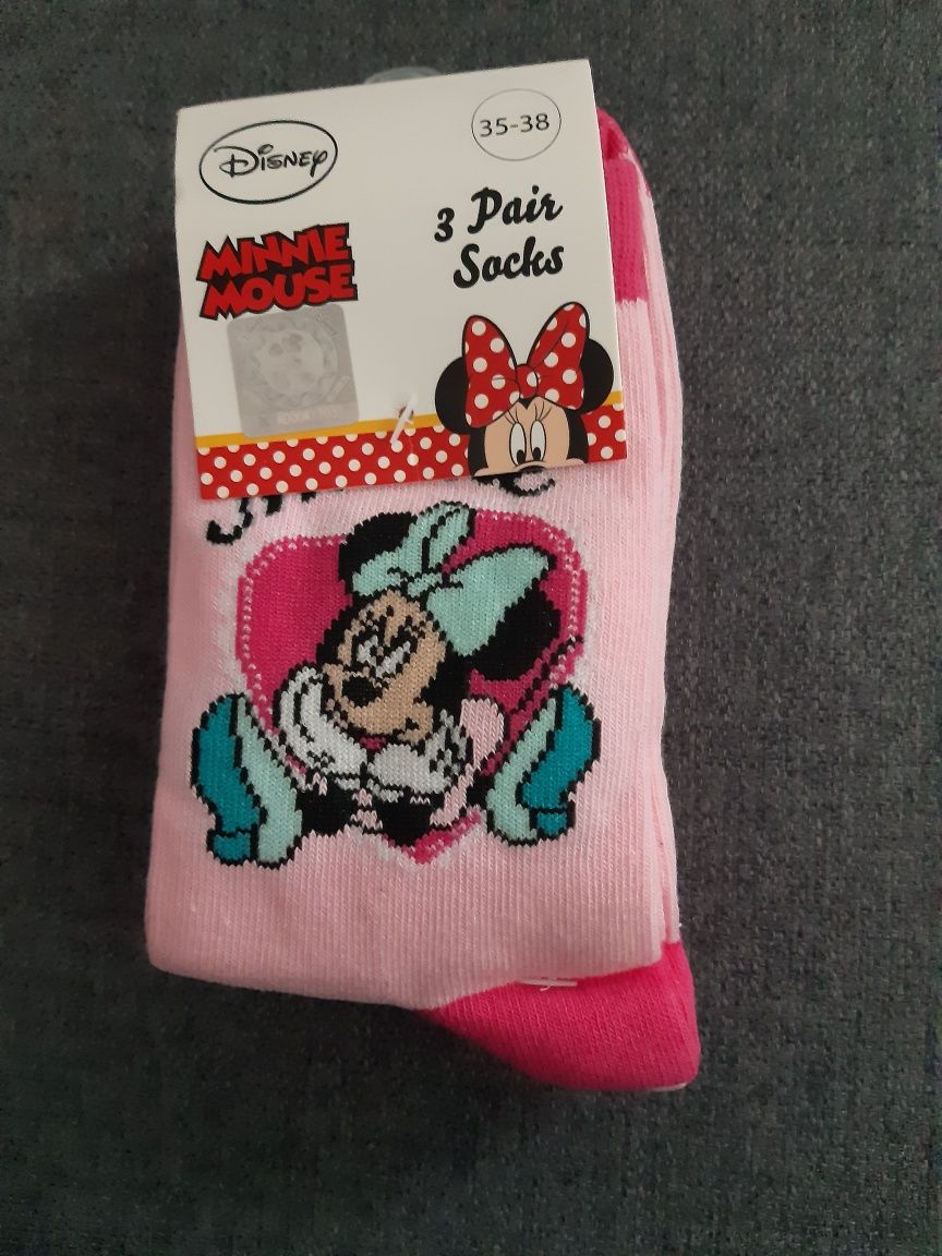 Skarpetki Minnie Mouse Disney trzypak rozmiar 35-38 nowe