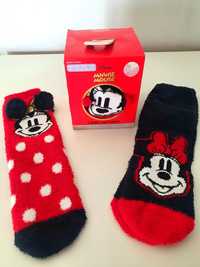 NOVO - Conjunto de 2 pares de meias Minnie antiderrapantes