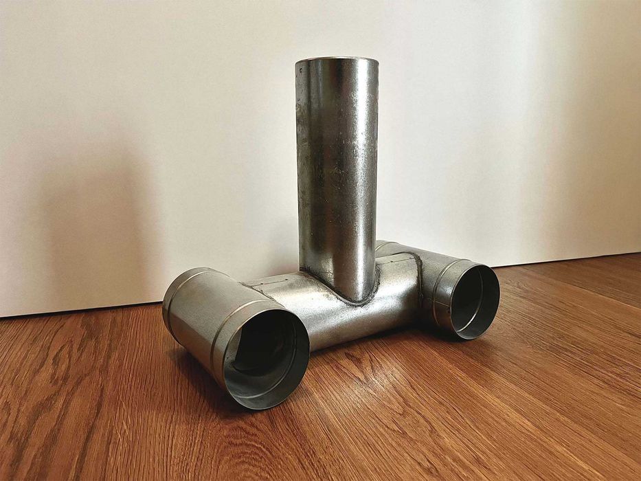 Peça em T para tubagem de ventilação/ exaustão (100mm)