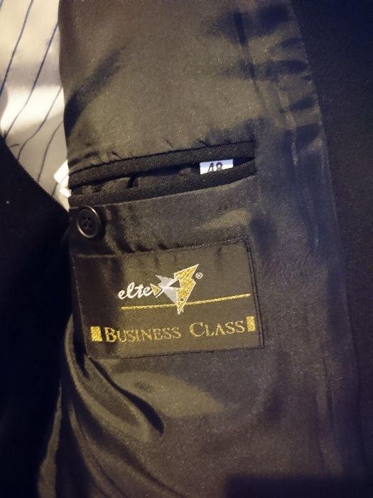 Garnitur czarny 3/4 Elte Business Class z kamizelka