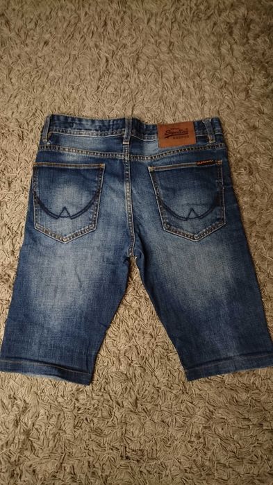 Spodenki Szorty Superdry Jeans Worn Out Cassual Pants Navy 28 - 32