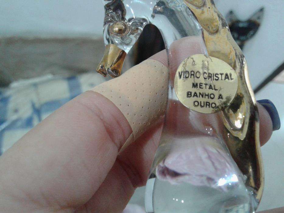 Conjunto animais em Cristal e Banho a Ouro