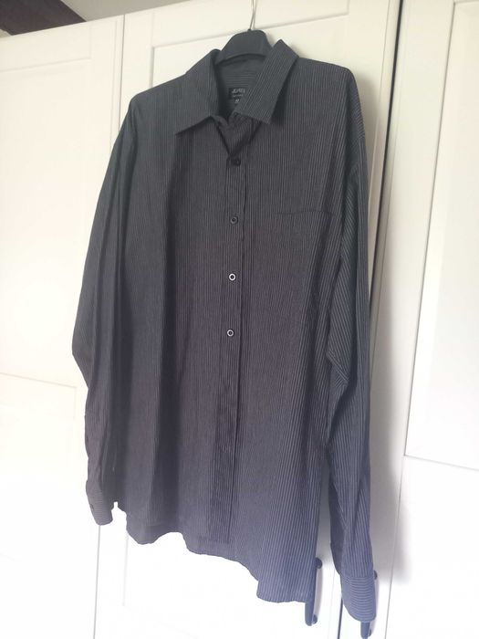 Czarna męska koszula w paski r. XXL 43