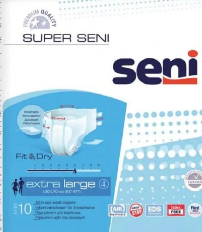 Подгузники для взрослых Seni Super Extra Large, 10 шт.