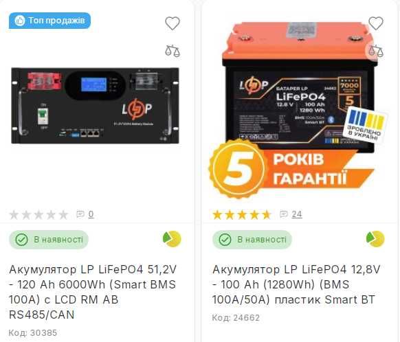 Акумулятор Li-TIME LiFePO4 12.8V 100Ач 1280Wh (BMS 100/100A), 10 кг