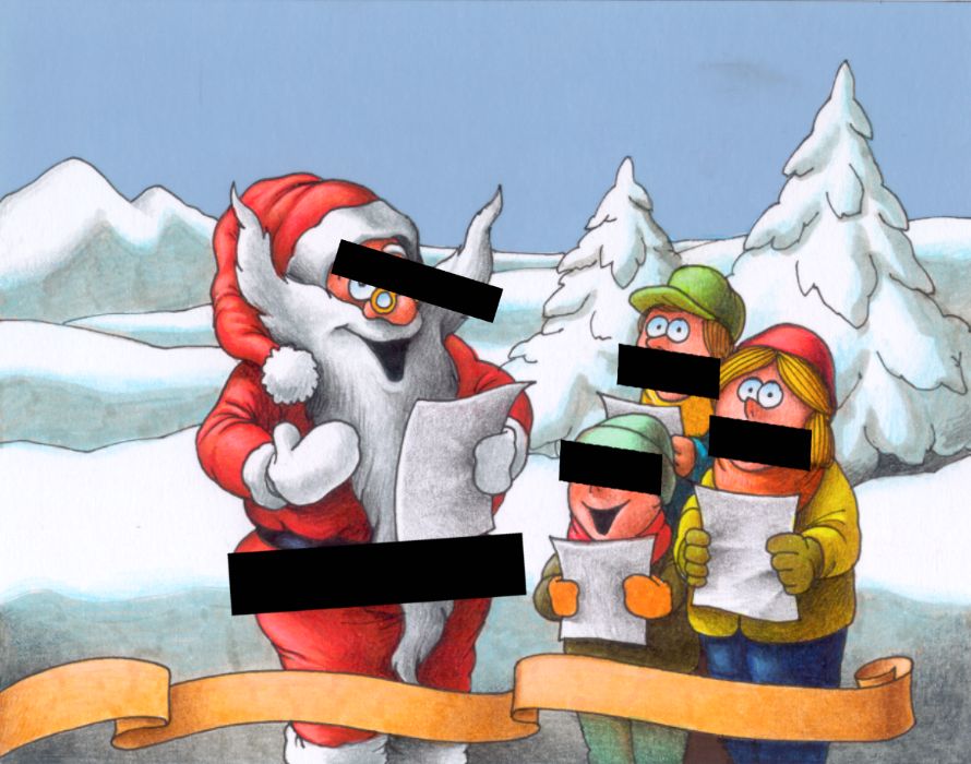Desenho Ilustração Cartoon Banda Desenhada PaiNatal Bonecos Neve Lapis