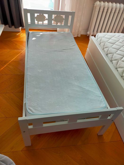 Łóżko Kritter Ikea 70x160 +materac UNDERLING + barierka vikare