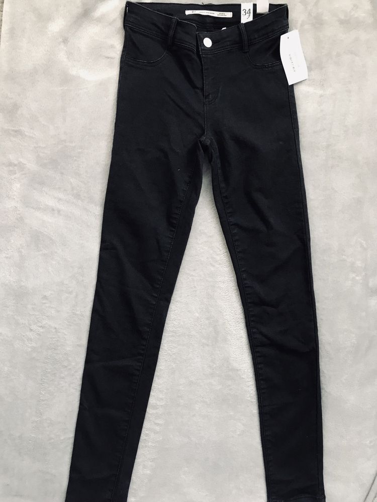Zara 34 Cropped spodnie Jeansy Nowe Czarne Metki