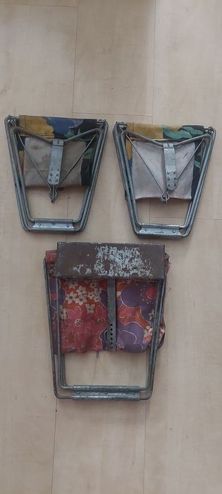 Krzesełka wędkarskie z okresu PRL 3 sztuki