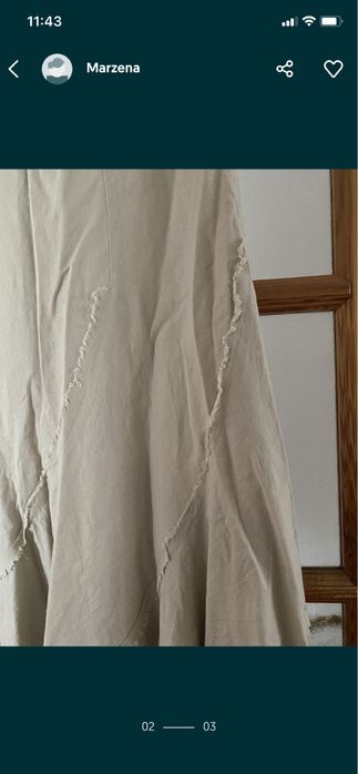 Lniana dluga spodnica