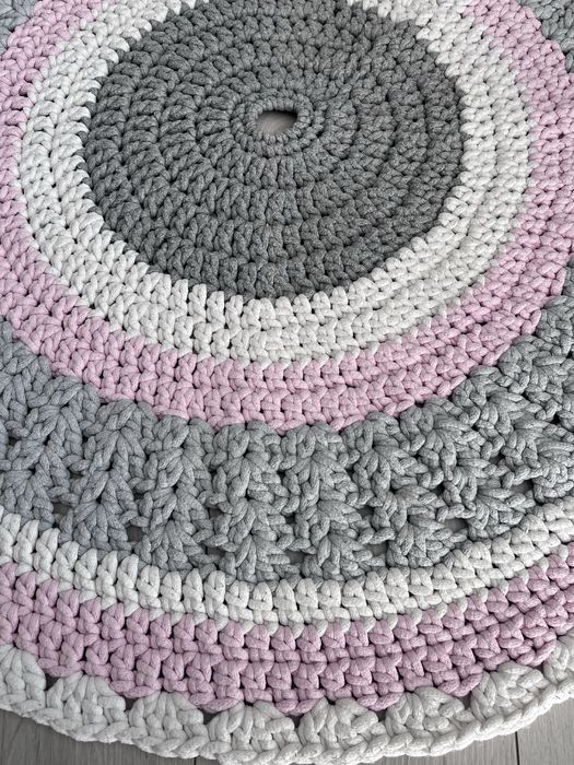 Dywan do pokoju dzieciecego 100 cm srednica handmade