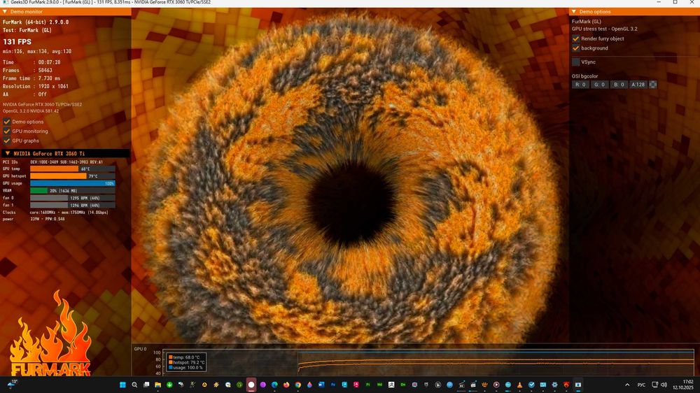 RTX 3060 Ti  Gaming Z Trio LHR любые тесты на уровне с rtx5060