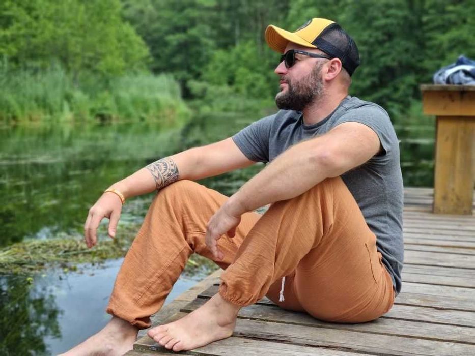 Alladynki Szarawary Spodnie do jogi/medytacji/na co dzień-100% bawełna