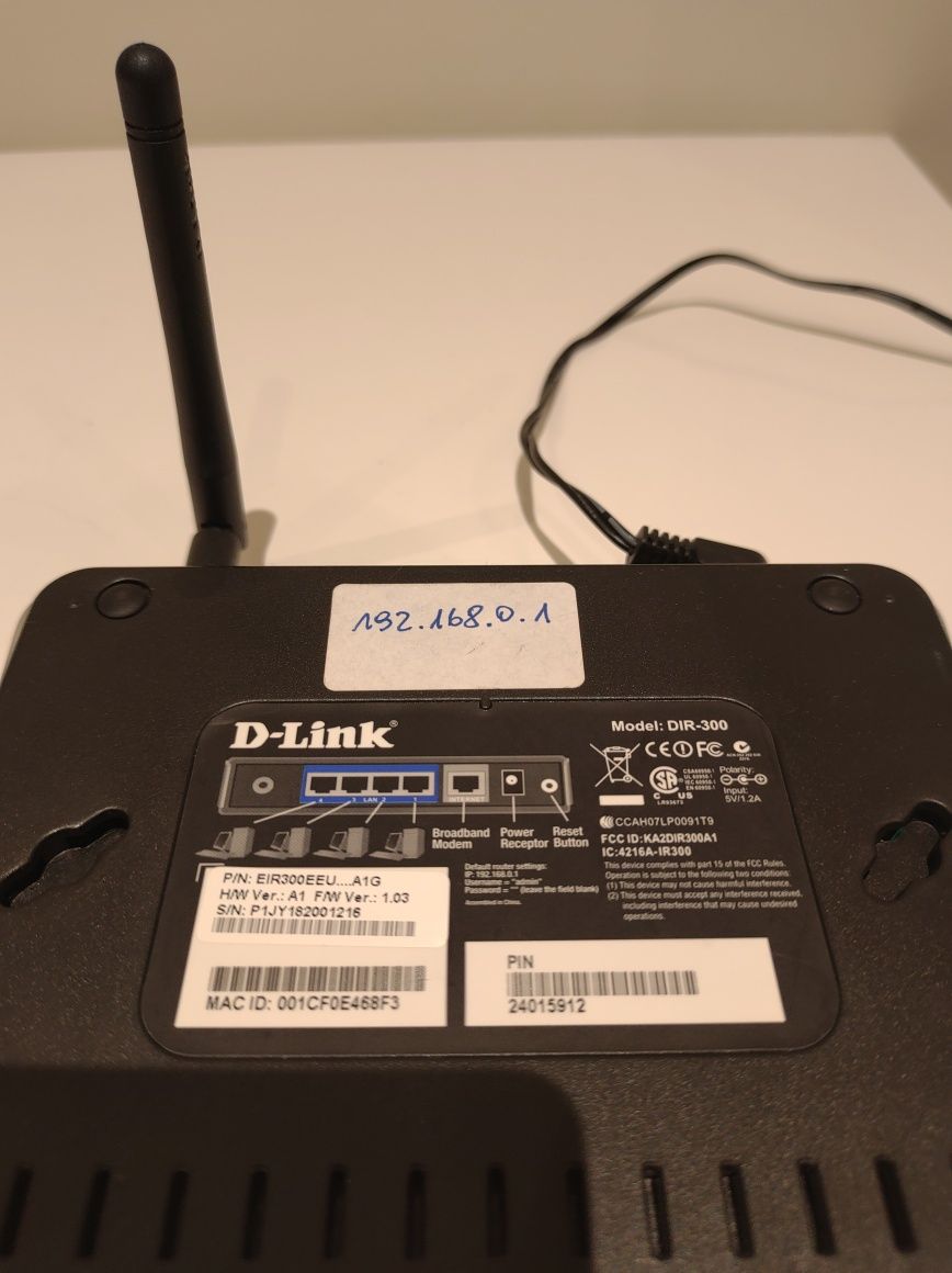 Router bezprzewodowy D-Link DIR-300 z zasilaczem