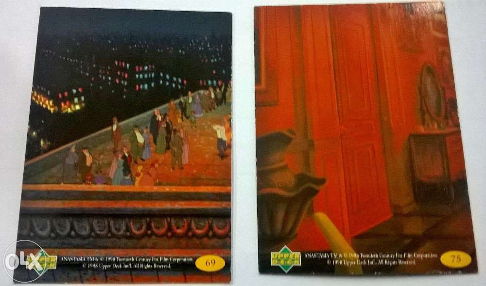 Set de 5 cartas numeradas e diferentes do filme Anastasia