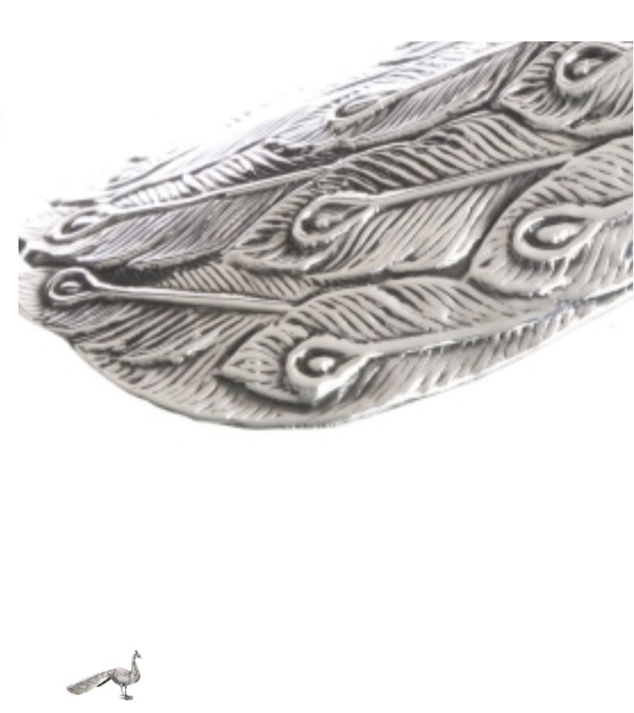 Belissimo pavão em prata
