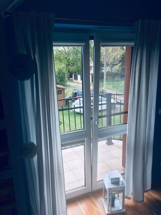 Proste szare zasłonki 210x100 dwie sztuki