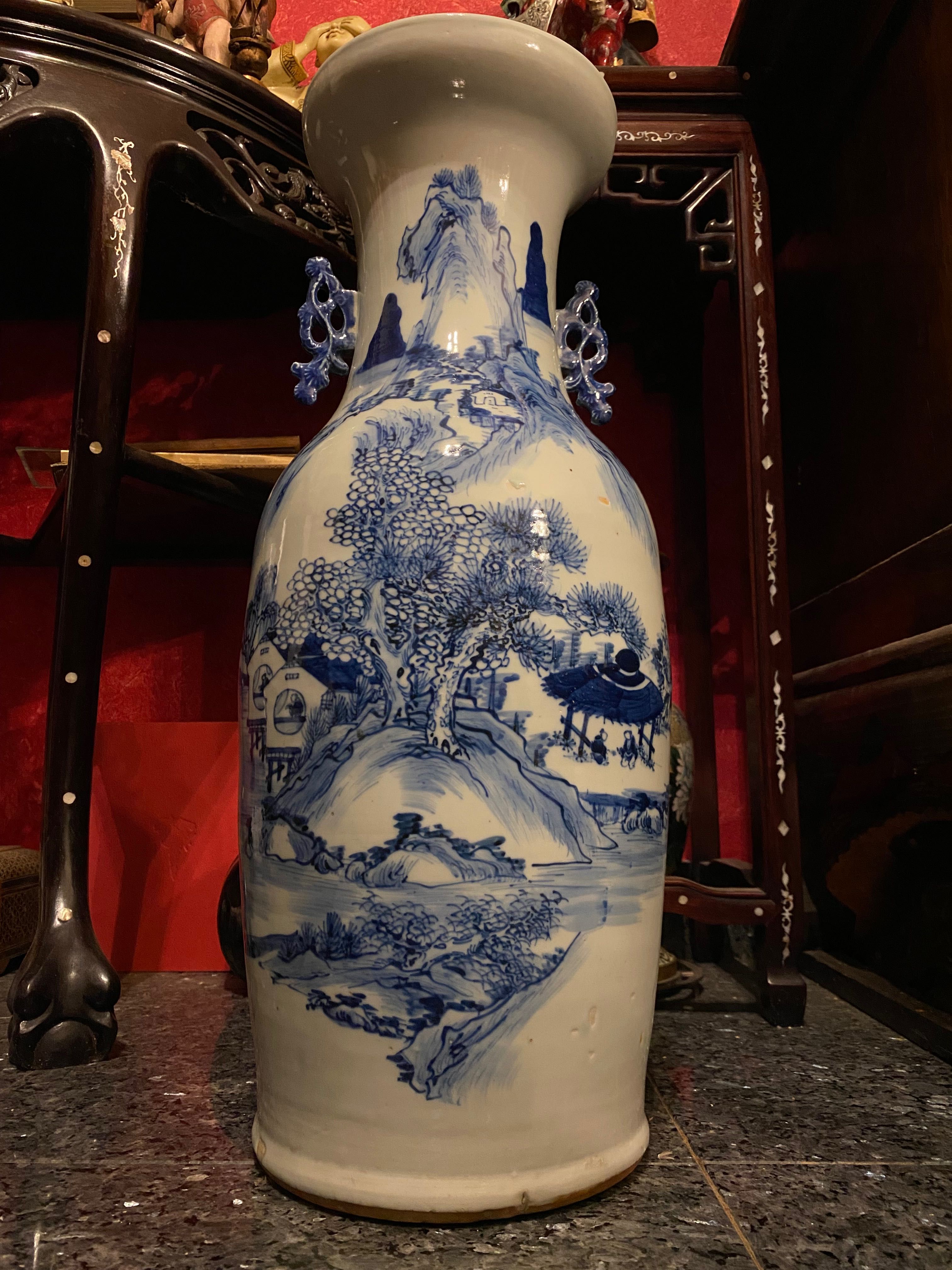 Jarrão Porcelana Chinesa Celadon Séc XVIII China 59 cm Selo Lacre